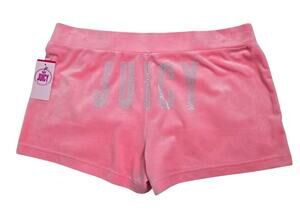 Juicy by Juicy Couture Pink Pull-on Velour Bling Shorts NEW Women's XL